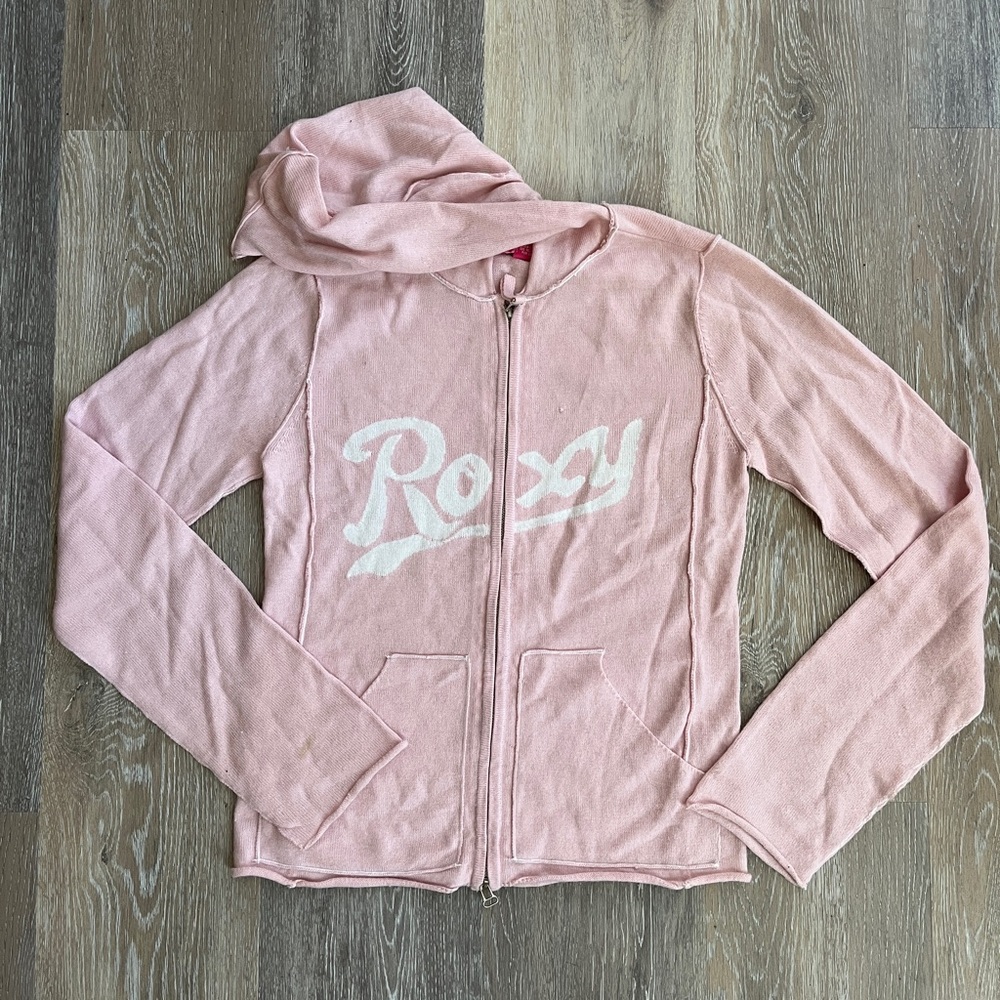 Roxy Pink Zip-Up Hoodie Sweater